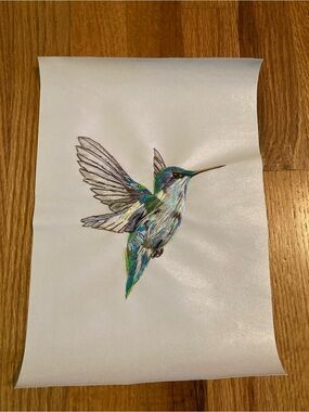 New canvas hummingbird hand embroidered accents